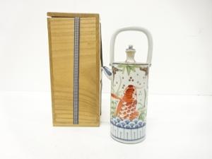 染付赤絵　鯉　水注(無地箱付)